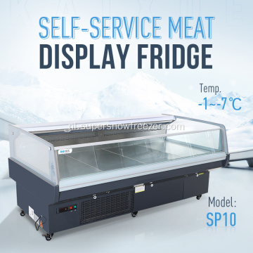 Commerciële Open Top Vlees Vis Display Counter Koelkast